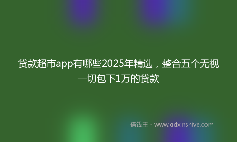 贷款超市app有哪些2025年精选，整合五个无视一切包下1万的贷款