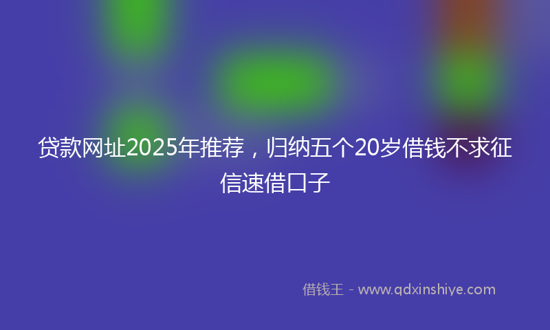 贷款网址2025年推荐，归纳五个20岁借钱不求征信速借口子