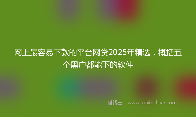 网上最容易下款的平台网贷2025年精选，概括五个黑户都能下的软件