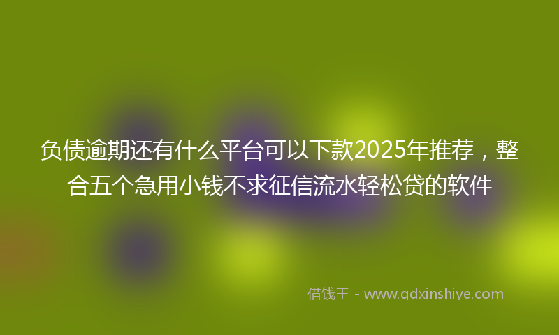 负债逾期还有什么平台可以下款2025年推荐，整合五个急用小钱不求征信流水轻松贷的软件