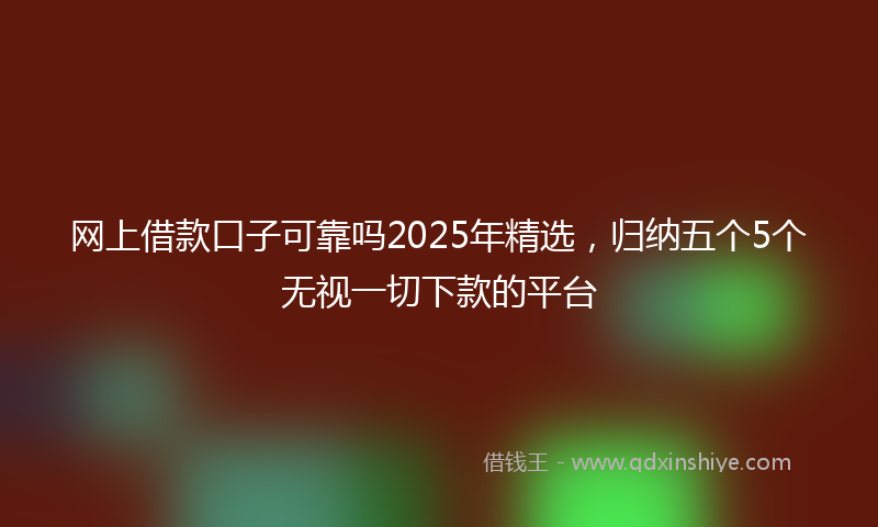 网上借款口子可靠吗2025年精选，归纳五个5个无视一切下款的平台
