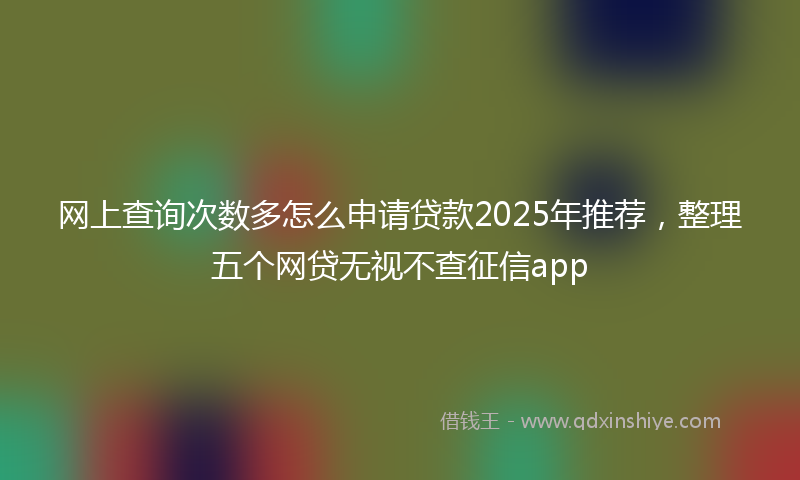 网上查询次数多怎么申请贷款2025年推荐，整理五个网贷无视不查征信app