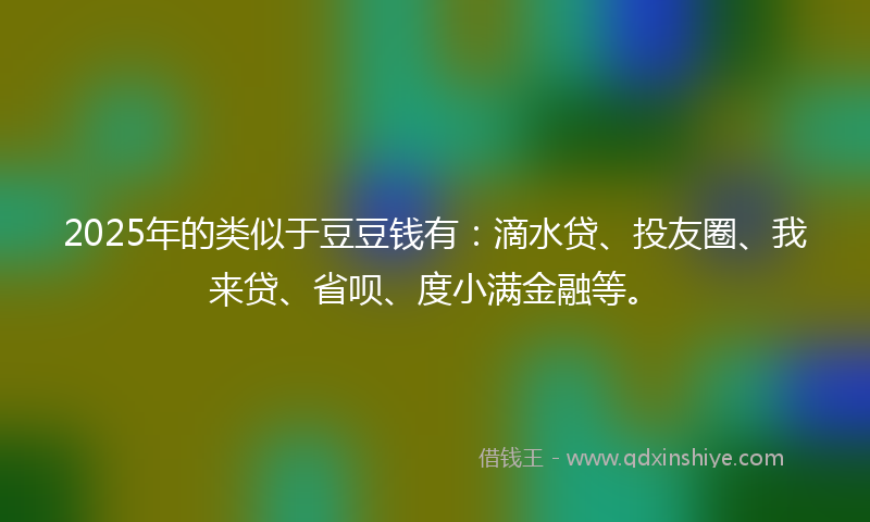 2025年的类似于豆豆钱有：滴水贷、投友圈、我来贷、省呗、度小满金融等。