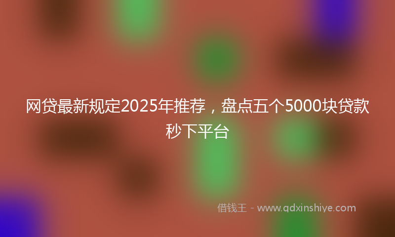网贷最新规定2025年推荐，盘点五个5000块贷款秒下平台