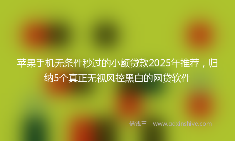 苹果手机无条件秒过的小额贷款2025年推荐，归纳5个真正无视风控黑白的网贷软件
