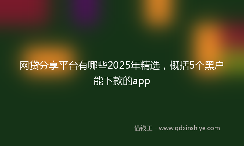 网贷分享平台有哪些2025年精选，概括5个黑户能下款的app