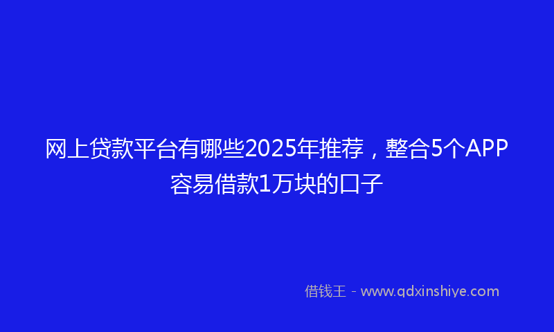 网上贷款平台有哪些2025年推荐，整合5个APP容易借款1万块的口子