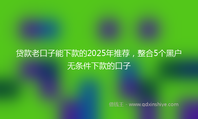 贷款老口子能下款的2025年推荐，整合5个黑户无条件下款的口子