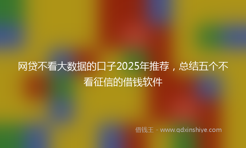 网贷不看大数据的口子2025年推荐，总结五个不看征信的借钱软件