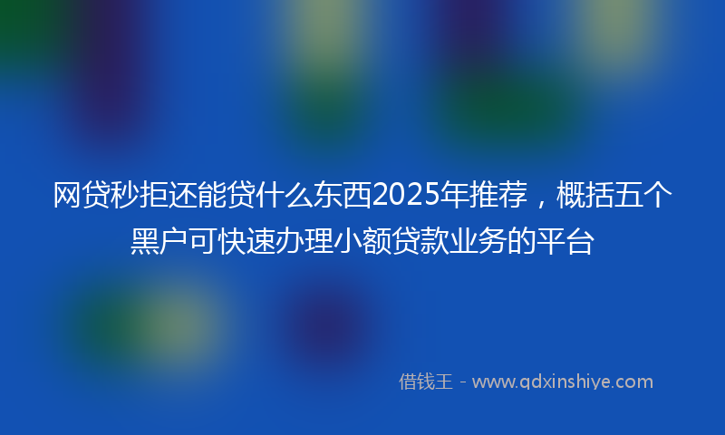 网贷秒拒还能贷什么东西2025年推荐，概括五个黑户可快速办理小额贷款业务的平台