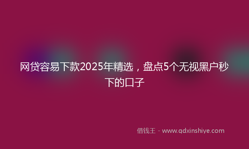 网贷容易下款2025年精选，盘点5个无视黑户秒下的口子