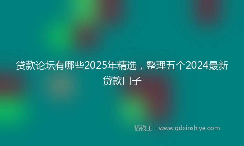 贷款论坛有哪些2025年精选，整理五个2024最新贷款口子