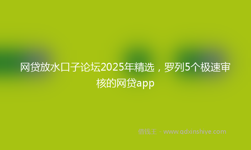 网贷放水口子论坛2025年精选，罗列5个极速审核的网贷app