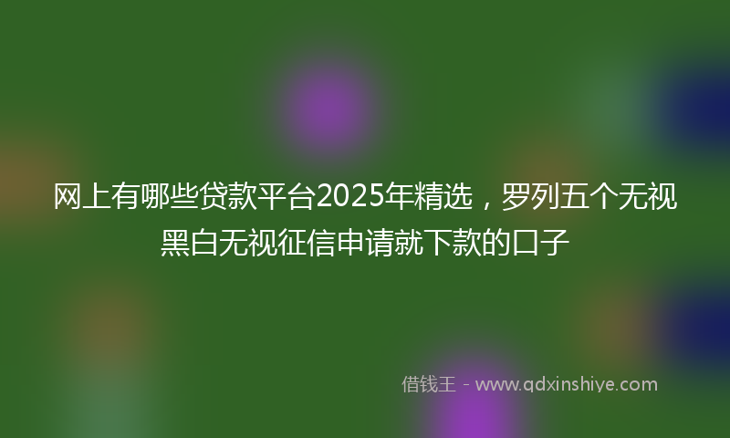 网上有哪些贷款平台2025年精选，罗列五个无视黑白无视征信申请就下款的口子