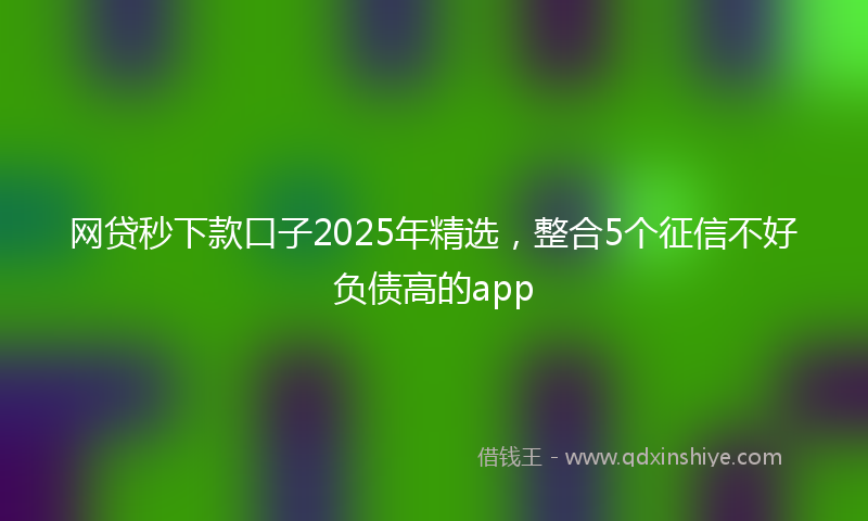 网贷秒下款口子2025年精选，整合5个征信不好负债高的app