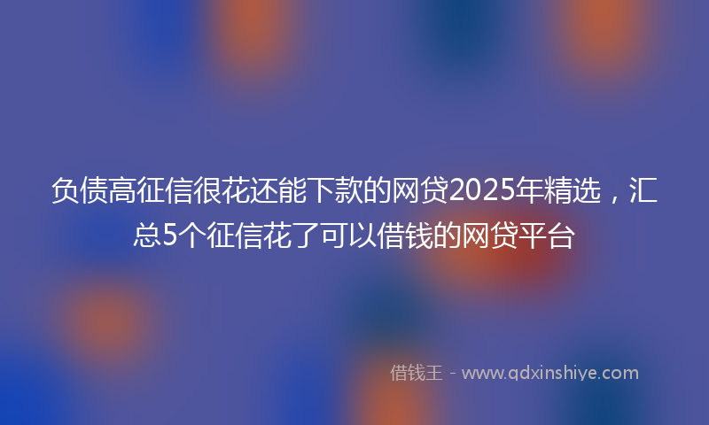 负债高征信很花还能下款的网贷2025年精选，汇总5个征信花了可以借钱的网贷平台