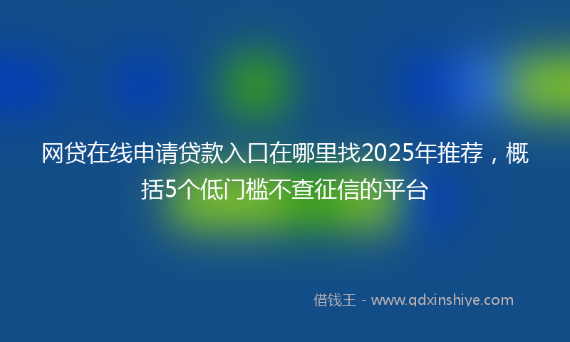网贷在线申请贷款入口在哪里找2025年推荐，概括5个低门槛不查征信的平台