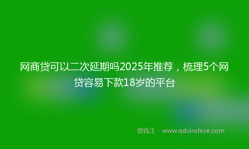 网商贷可以二次延期吗2025年推荐，梳理5个网贷容易下款18岁的平台
