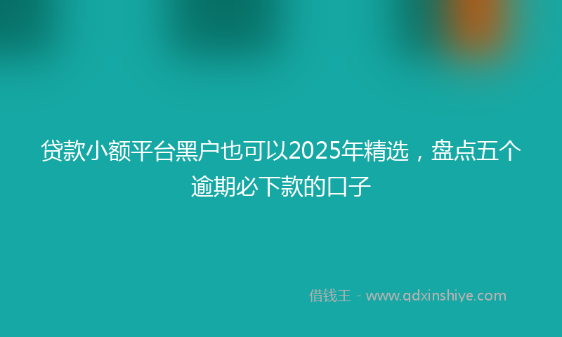 贷款小额平台黑户也可以2025年精选，盘点五个逾期必下款的口子