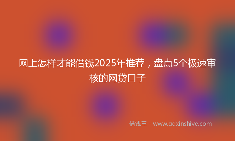 网上怎样才能借钱2025年推荐，盘点5个极速审核的网贷口子