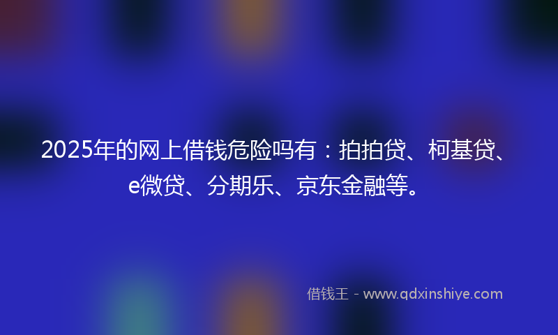 2025年的网上借钱危险吗有：拍拍贷、柯基贷、e微贷、分期乐、京东金融等。