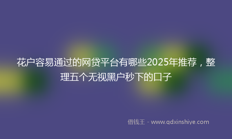 花户容易通过的网贷平台有哪些2025年推荐，整理五个无视黑户秒下的口子