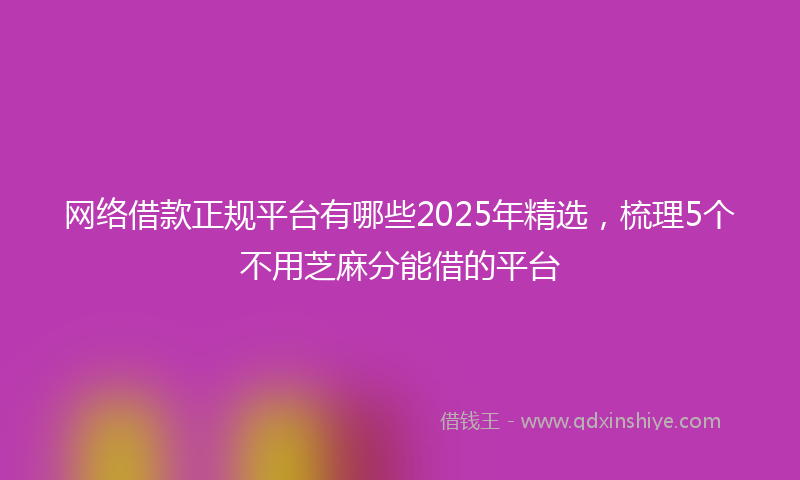 网络借款正规平台有哪些2025年精选，梳理5个不用芝麻分能借的平台