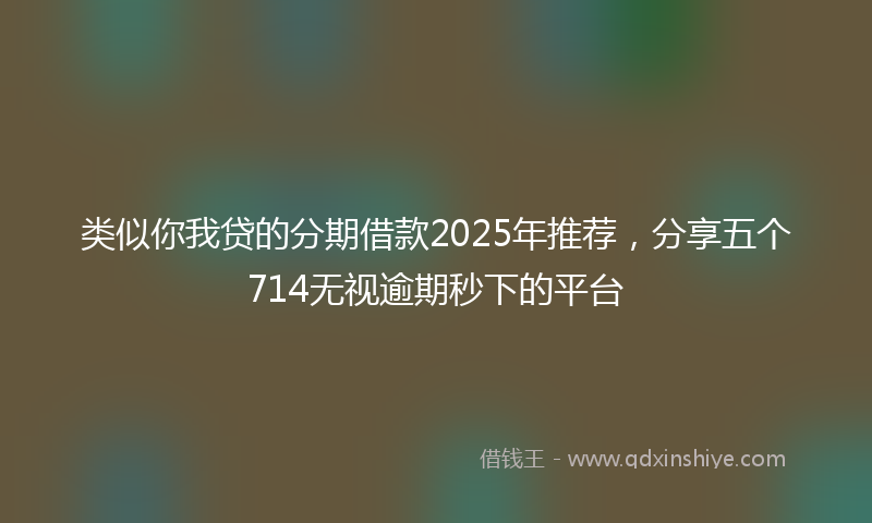 类似你我贷的分期借款2025年推荐，分享五个714无视逾期秒下的平台