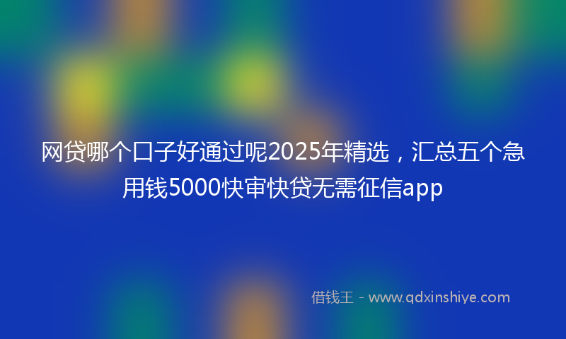 网贷哪个口子好通过呢2025年精选，汇总五个急用钱5000快审快贷无需征信app