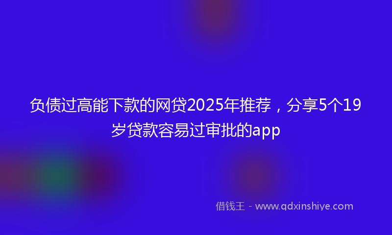 负债过高能下款的网贷2025年推荐，分享5个19岁贷款容易过审批的app