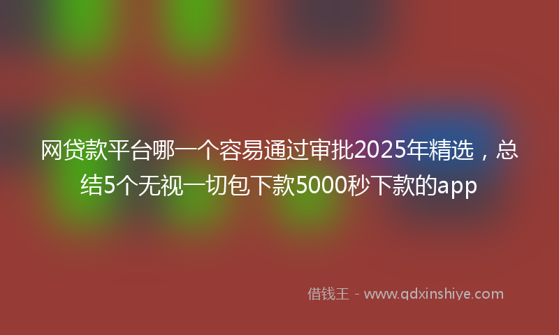 网贷款平台哪一个容易通过审批2025年精选，总结5个无视一切包下款5000秒下款的app