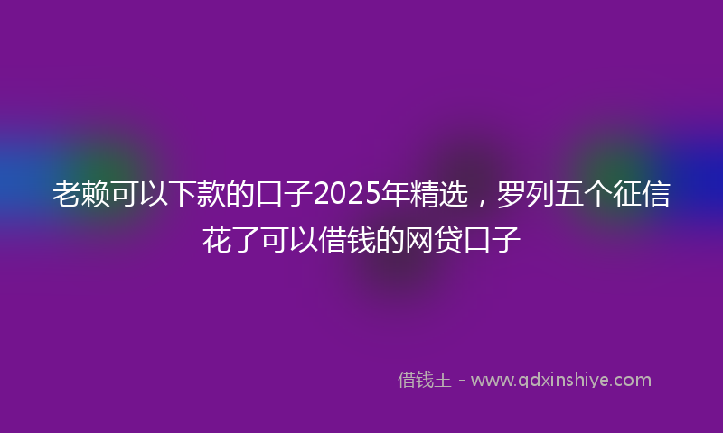 老赖可以下款的口子2025年精选，罗列五个征信花了可以借钱的网贷口子