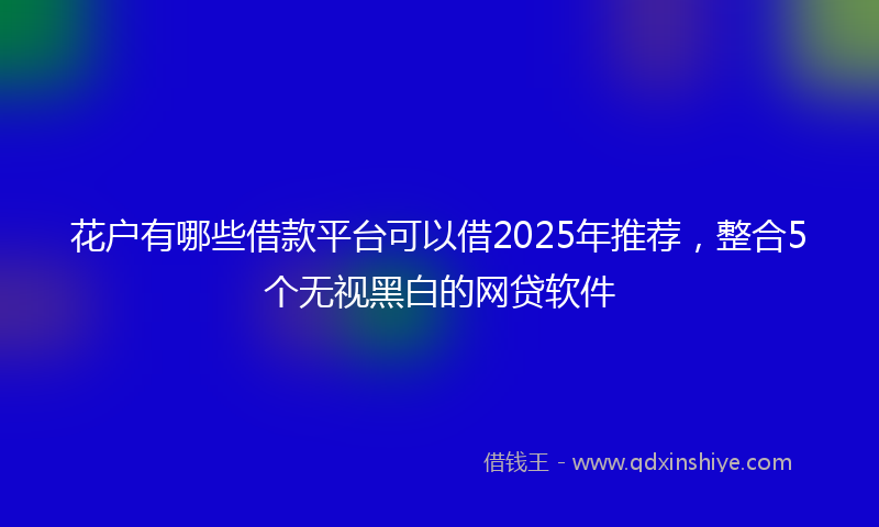 花户有哪些借款平台可以借2025年推荐，整合5个无视黑白的网贷软件