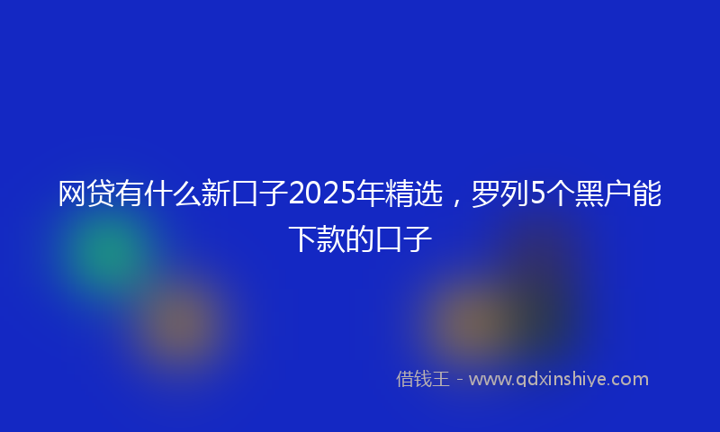 网贷有什么新口子2025年精选，罗列5个黑户能下款的口子