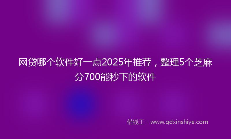 网贷哪个软件好一点2025年推荐，整理5个芝麻分700能秒下的软件