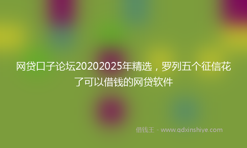 网贷口子论坛20202025年精选，罗列五个征信花了可以借钱的网贷软件