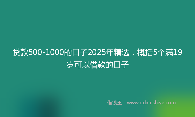 贷款500-1000的口子2025年精选，概括5个满19岁可以借款的口子