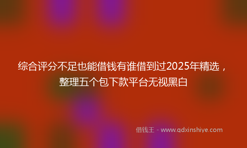 综合评分不足也能借钱有谁借到过2025年精选，整理五个包下款平台无视黑白