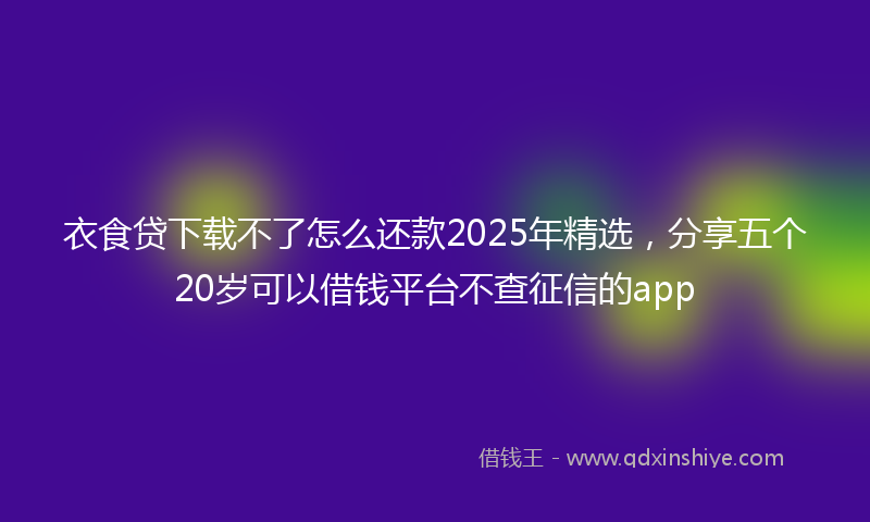 衣食贷下载不了怎么还款2025年精选，分享五个20岁可以借钱平台不查征信的app