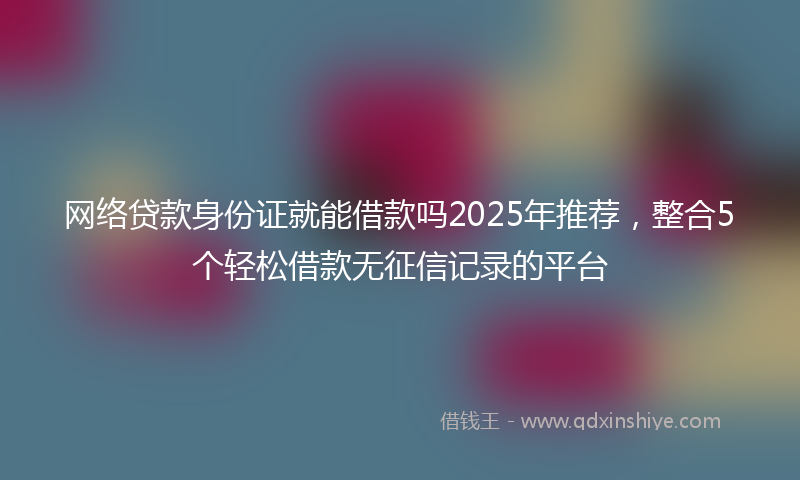 网络贷款身份证就能借款吗2025年推荐，整合5个轻松借款无征信记录的平台