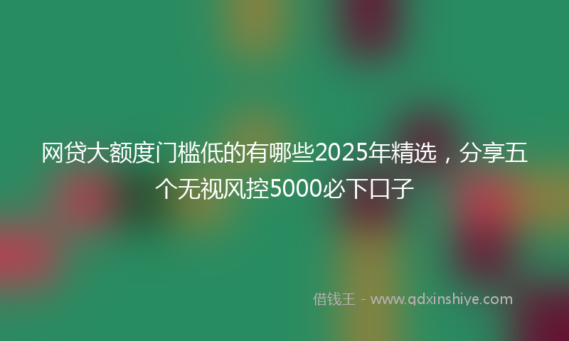 网贷大额度门槛低的有哪些2025年精选，分享五个无视风控5000必下口子