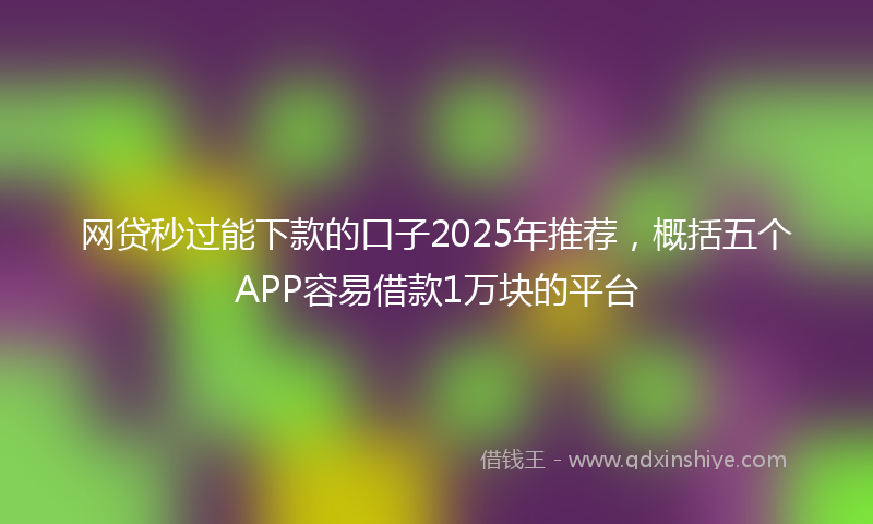 网贷秒过能下款的口子2025年推荐，概括五个APP容易借款1万块的平台