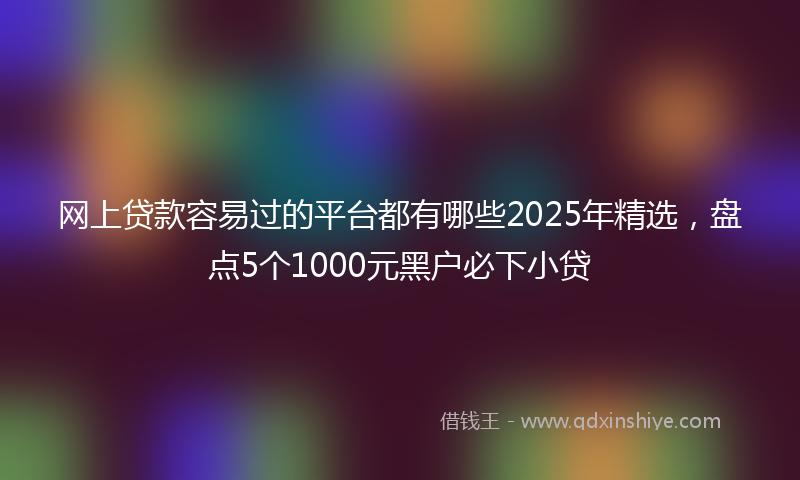 网上贷款容易过的平台都有哪些2025年精选，盘点5个1000元黑户必下小贷