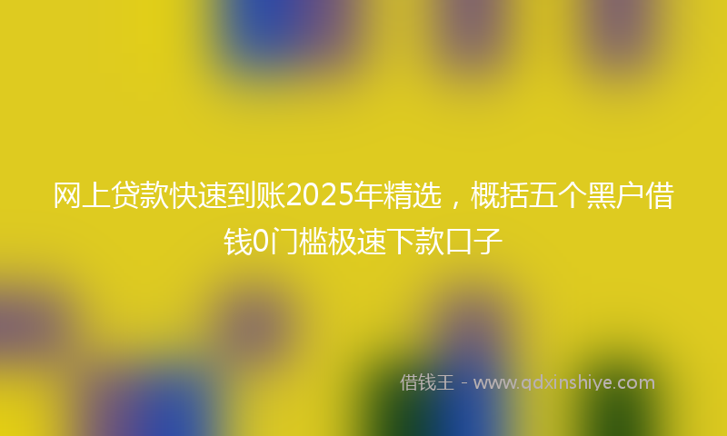 网上贷款快速到账2025年精选，概括五个黑户借钱0门槛极速下款口子