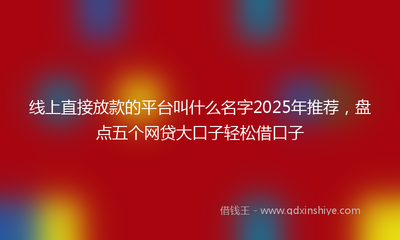 线上直接放款的平台叫什么名字2025年推荐，盘点五个网贷大口子轻松借口子