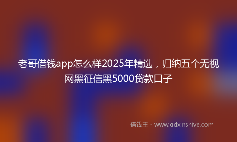 老哥借钱app怎么样2025年精选，归纳五个无视网黑征信黑5000贷款口子