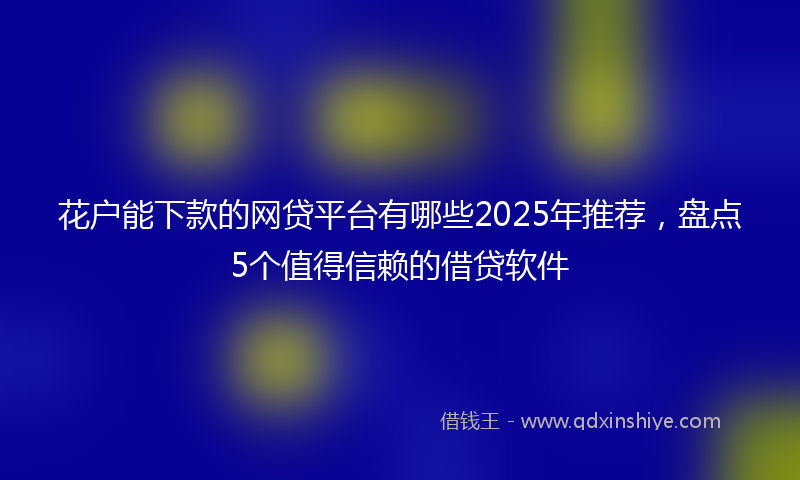 花户能下款的网贷平台有哪些2025年推荐，盘点5个值得信赖的借贷软件