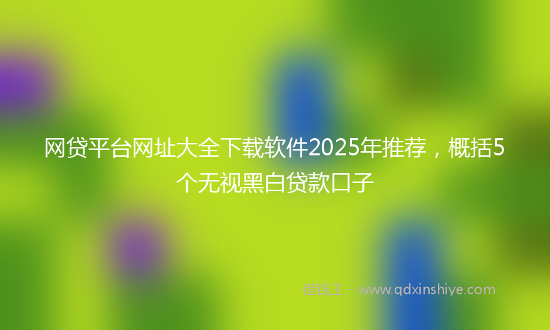 网贷平台网址大全下载软件2025年推荐，概括5个无视黑白贷款口子