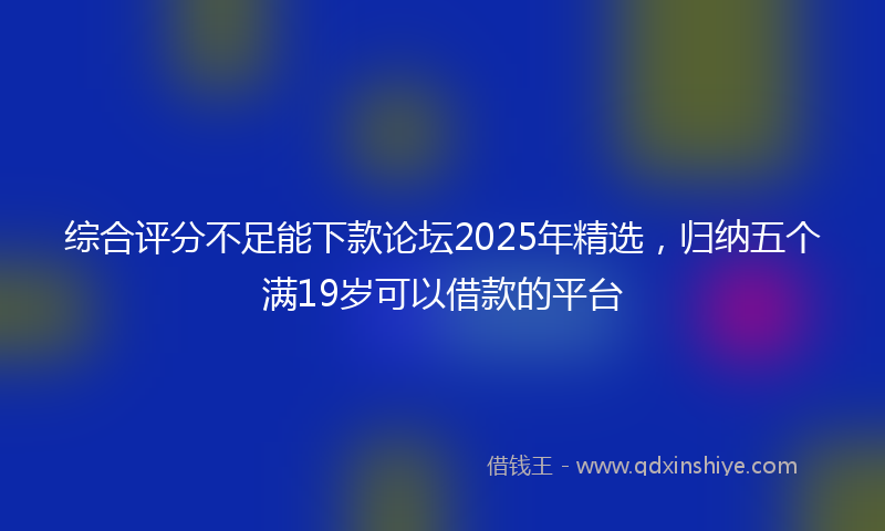 综合评分不足能下款论坛2025年精选，归纳五个满19岁可以借款的平台