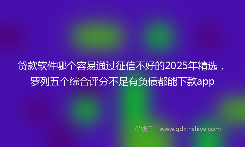 贷款软件哪个容易通过征信不好的2025年精选，罗列五个综合评分不足有负债都能下款app